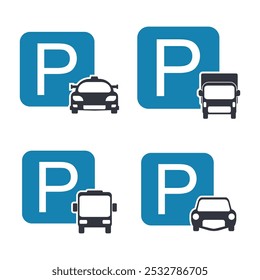 Parking Area Car Logo Vector Icon Template Illustration