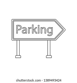 Parking area colored icon. Element of road signs and junctions for mobile concept and web apps icon. Outline, thin line icon for website design and development, app development