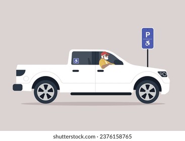 A parking area designated specifically for individuals with disabilities, including those who use wheelchairs, providing accessibility and convenience for them
