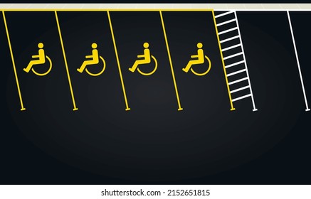 Parking area with disable person area. vector