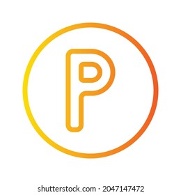 icono de gradiente de área de estacionamiento aislado en fondo blanco
