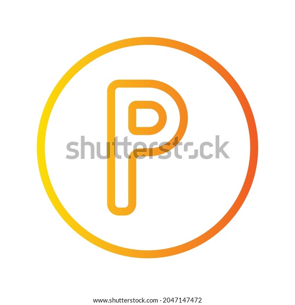 parking\
area gradient icon isolated on white\
background\

