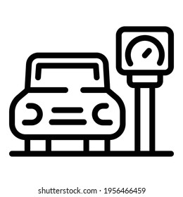 Parkplatzsymbol. Rahmenparkplatz, Vektorsymbol für Webdesign einzeln auf weißem Hintergrund