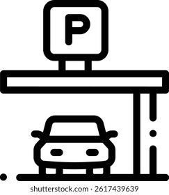 parking area icon. Thin Linear Style Design Isolated On White Background
