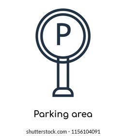 Parking area icon vector isolated on white background, Parking area transparent sign , thin symbols or lined elements in outline style