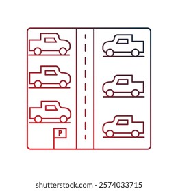 parking area icon with white background vector stock illustration