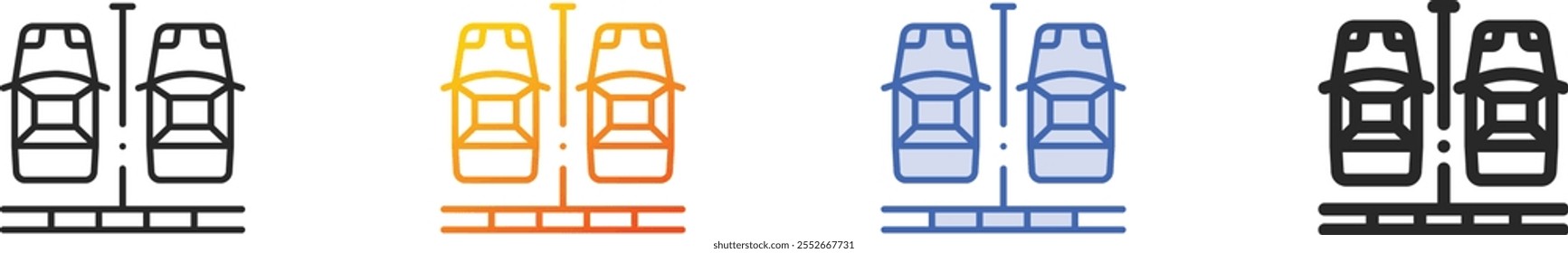 parking area icon.Thin Linear, Gradient, Blue Stroke and bold Style Design Isolated On White Background