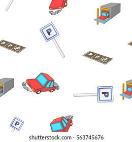 Parking area pattern. Cartoon illustration of parking area vector pattern for web