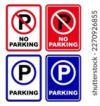 parking area prohibited sign no parking printable symbol set silhouette icon design