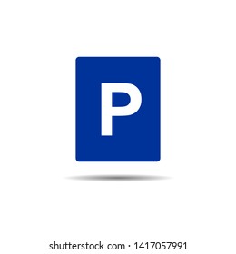 Parking area sign icon design vector template. Parking area sign vector on white isolated background.
