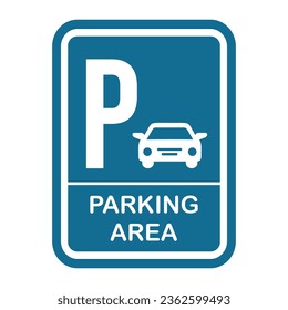 logotipo del vector de icono de área de estacionamiento en estilo plano y moderno