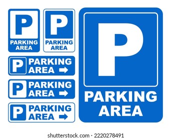Juego de vectores de signo de área de estacionamiento
