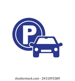 Parking area traffic sign icon, vector illustration symbol design
