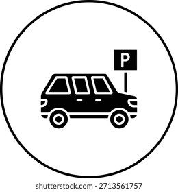 Icono de Vector del área de estacionamiento. Se puede utilizar para aplicaciones de impresión, móviles y de Web.