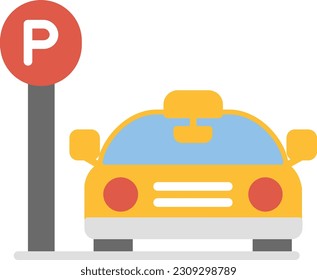 Parking Area Vector Icon Flat Style