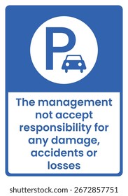 Administración de Advertencias del Área de Estacionamiento No Responsable por Daños