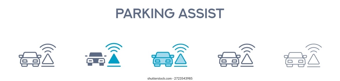 Estacionamento Elemento De Assistência Para Design Gráfico - Estilos Múltiplos. Ilustração Vetorial De Duas Cores E Preto. Vários Designs De Ícones Podem Ser Usados Para Celular, Interface Do Usuário, Web