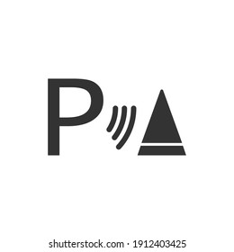 Parking assistant icon in simple design. Vector illustration