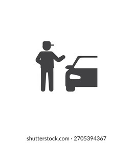parking attendant flat icon design vector.