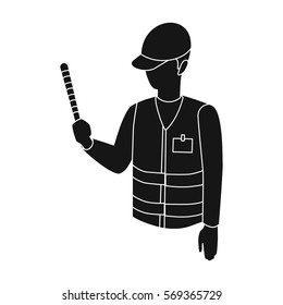 Parking attendant icon in black style isolated on white background. Parking zone symbol stock vector illustration.