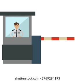 Parking lot attendant vector icon isolated on white background