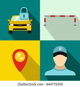 Parking banners set in flat style for any design