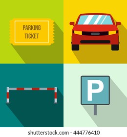 Parking banners set in flat style for any design