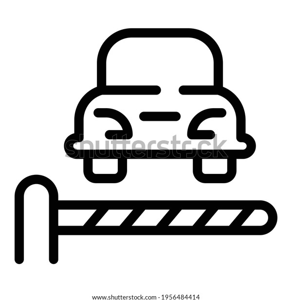 Parking barrier car\
icon. Outline parking barrier car vector icon for web design\
isolated on white\
background