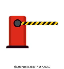 Parking Barrier Gate Icon In Flat Style. Illustration Of Parking Barrier Gate Logo For Web. Stop Border Isolated On White Background