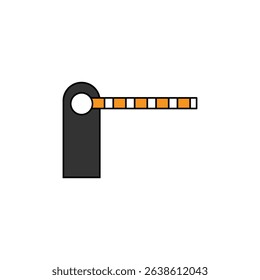 Parking barrier gate isolated on white background. Checkpoint icon vector illustration web design element. Parking toll gate barrier icon vector sign. Eps file 108.