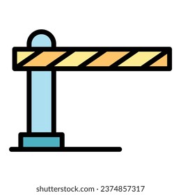 Parking barrier icon outline vector. Bike park. Rack station color flat