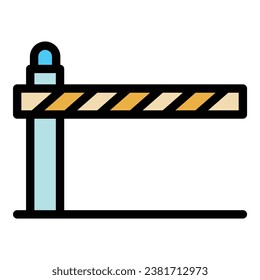 Parking barrier icon outline vector. Space place. Public automobile color flat