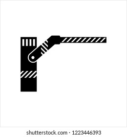 Parking Barrier Icon, Security Barrier Vector Art Illustration