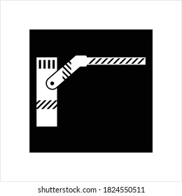 Parking Barrier Icon, Security Barrier Vector Art Illustration