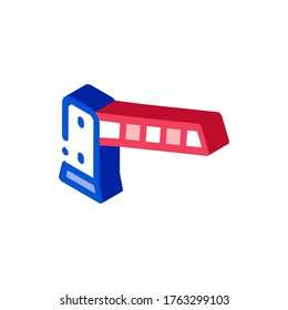 Parking Barrier Icon Vector. Isometric Parking Barrier sign. color isolated symbol illustration