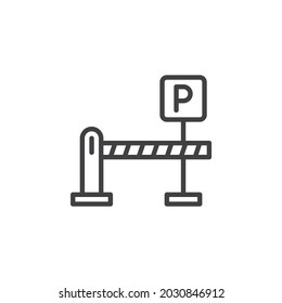 Icono de línea de barrera de estacionamiento. signo de estilo lineal para concepto móvil y diseño web. Símbolo de estacionamiento y icono de vector de contorno de barrera de carretera. Símbolo, ilustración del logotipo. Gráficos vectoriales