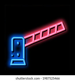 Parking Barrier neon light sign vector. Glowing bright icon Parking Barrier sign. transparent symbol illustration