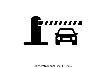 Parking barrier outline and filled vector sign, Automatic car barrier icon