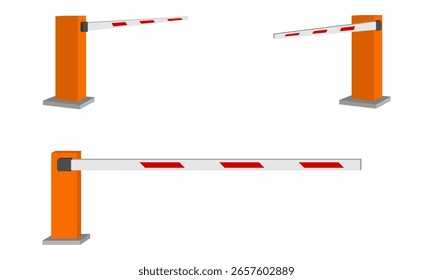 parking barrier set vector illustration isolated on white background.
