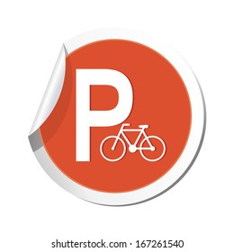 Parking for bicycle icon, vector illustration.