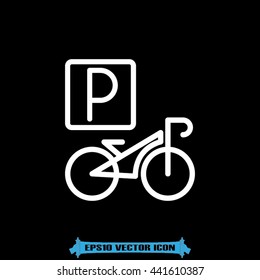 parking bicycle icon vector illustration eps10.