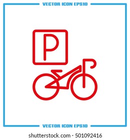 parking bicycle icon vector illustration eps10.