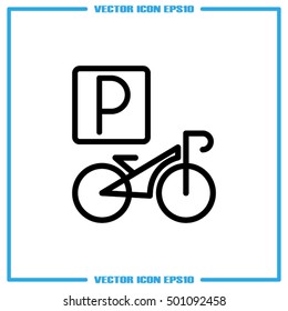 parking bicycle icon vector illustration eps10.