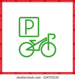 parking bicycle icon vector illustration eps10.