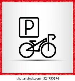parking bicycle icon vector illustration eps10.