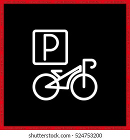 parking bicycle icon vector illustration eps10.