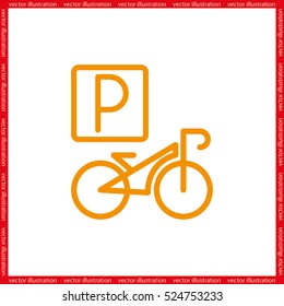 parking bicycle icon vector illustration eps10.