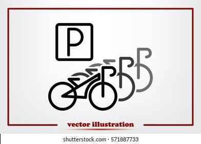 parking bicycle icon vector illustration eps10.