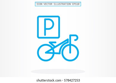 parking bicycle icon vector illustration.