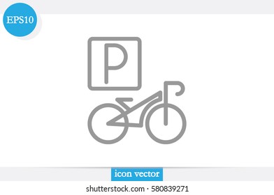 parking bicycle icon vector illustration .